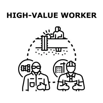 High value worker concept selecting skilled professionals for success Stock Illustration