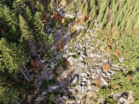 High Vantage Capturing Rugged Landscape Details, Topdown Perspective Showcasing Foto stock
