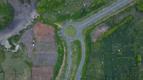 High Vantage Perspective Showcasing Cleared Zones Of Roundabout 스톡 동영상 334005096