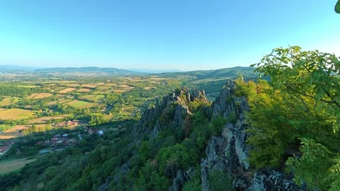 High vantage point overlooks rocky outcrops. Boracki krs Serbia 動画素材 345005015