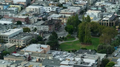 A high vantage point view of the city of San Francisco Video stock 332714186