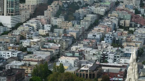 A high vantage point view of the city of San Francisco Stock-Footage 332714200