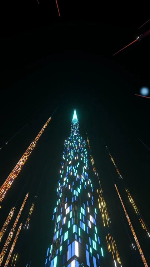 High velocity rising shot tracking a massive communication, Vertical 9:16 4K Stock Footage 336840664