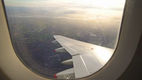 High view from airplane window before landing in New Zealand Stock Footage 102960184