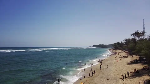 High view angle of beach Stock Footage 242419127