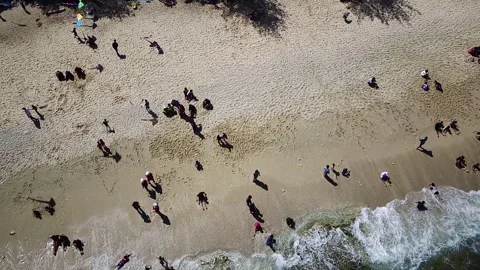 High view angle of beach Stock Footage 242419437