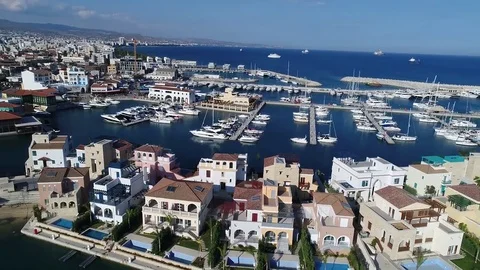 High view of beautiful Marina Stock Footage 78357376