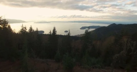 High View Bellingham Bay from Chuckanut Mountain. Puget Sound views. Stock Footage 88202763
