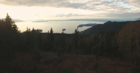 High View Bellingham Bay from Chuckanut Mountain. Puget Sound views. Stock Footage 88202826