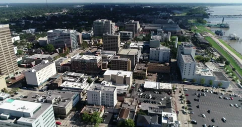 High view of downtown Baton Rouge Stock Footage 150241501
