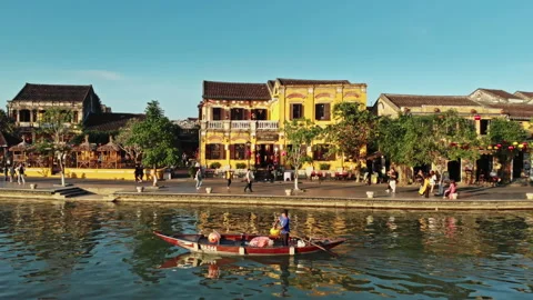 High view of Hoi An ancient town which is one of most attractive destination Stock-Footage 235007774