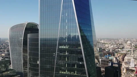 High View Recording of Skyscrapers in Central London, Daytime, 4K/25F Stock Footage 171574480