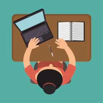 High view technology icon Stock Illustration