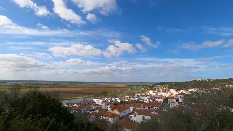 High View Of A Timelapse Over a Small City Stock Footage 174443466