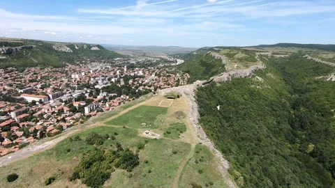 High view of the town of Ovech Stock Footage 295112438