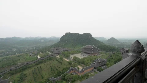 High view of Xa Loi stupa at Bai Dinh Temple Spiritual and Culture Complex in Stock Footage 128221332