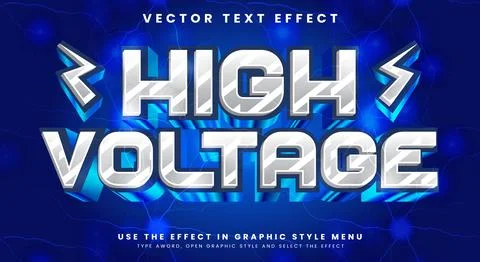 High voltage 3D editable text effect template Stock Illustration