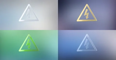 High Voltage 3d Icon Vídeos de archivo 68031894