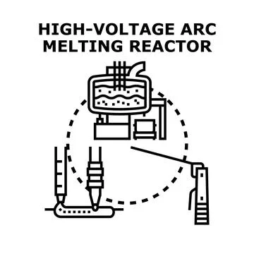 High voltage arc melting reactor technology concept Stock Illustration