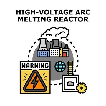 High voltage arc melting reactor industrial concept Stock Illustration