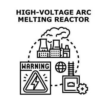 High voltage arc melting reactor industrial concept Stock Illustration