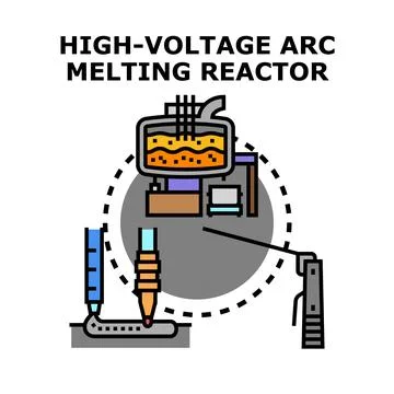 High voltage arc melting reactor technology concept Stock Illustration