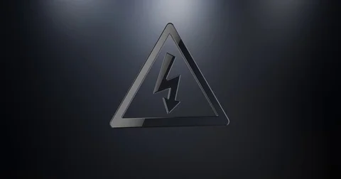 High Voltage Black 3d Icon Video stock 72009148