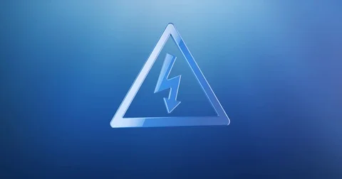 High Voltage Blue 3d Icon Video stock 72009310