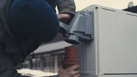 High voltage cable connections Stock Footage 97795252