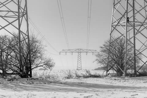 High voltage cable Stock Photos