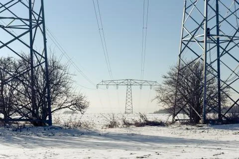 High voltage cable Stock Photos