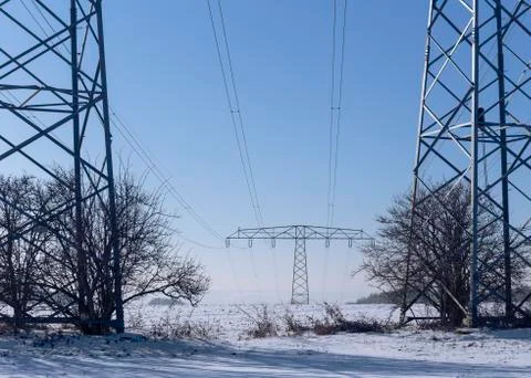 High voltage cable Stock Photos