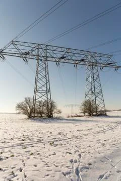 High voltage cable Stock Photos