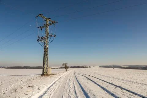 High voltage cable Stock Photos