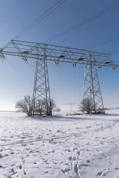 High voltage cable Stock Photos