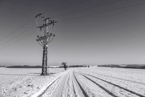 High voltage cable Stock Photos