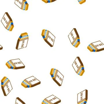 High voltage cables isometric icon seamless pattern Stock Illustration