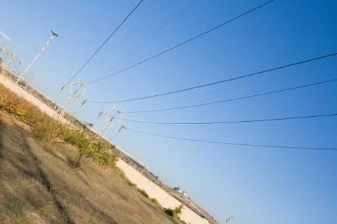 High voltage cables Stock Photos