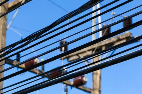 High voltage cables Stock Photos