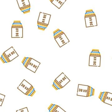 High voltage cables vector seamless pattern Stock Illustration