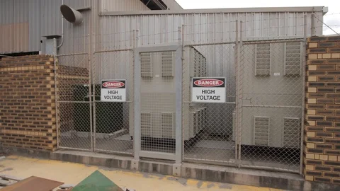 High Voltage cage Stock Footage 104232556