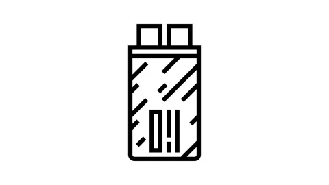 High voltage capacitor electronic component line icon animation Stock Footage 326134301