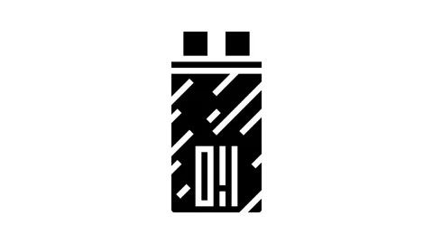 High voltage capacitor electronic component glyph icon animation Stock Footage 326155857