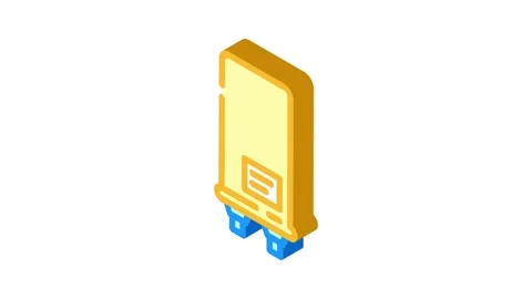 High voltage capacitor electronic component isometric icon animation Stock Footage 327292988