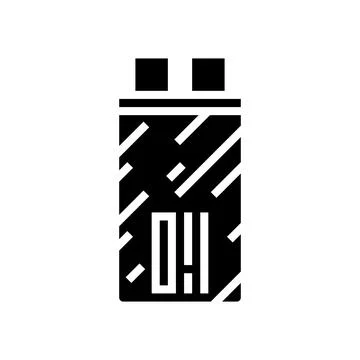 High voltage capacitor electronic component glyph icon vector illustration Illustrazione stock