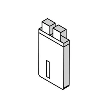 High voltage capacitor electronic component isometric icon vector illustration Stock Illustration