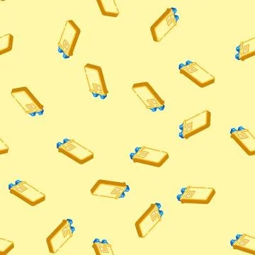 High voltage capacitor electronic component isometric icon seamless pattern Stockillustratie