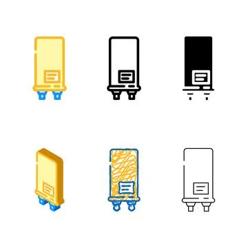 High voltage capacitor stylized electronic component color icon vector イラスト素材