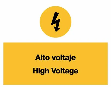 High Voltage Construction Warning Signage Set for Workplace Safety Stock Illustration