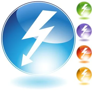 High voltage crystal icon Stock Illustration